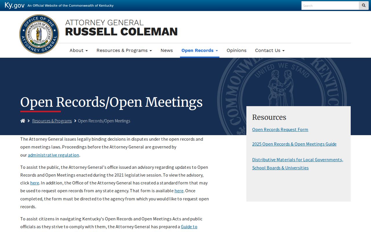 Morgan County arrest records Kentucky open-records request resources