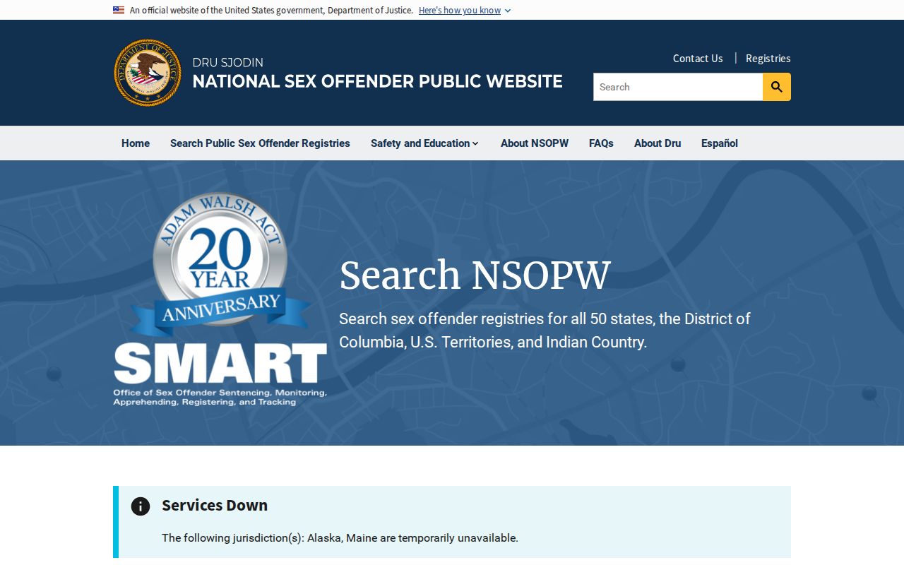 Morgan County sex offender check national NSOPW registry supplement